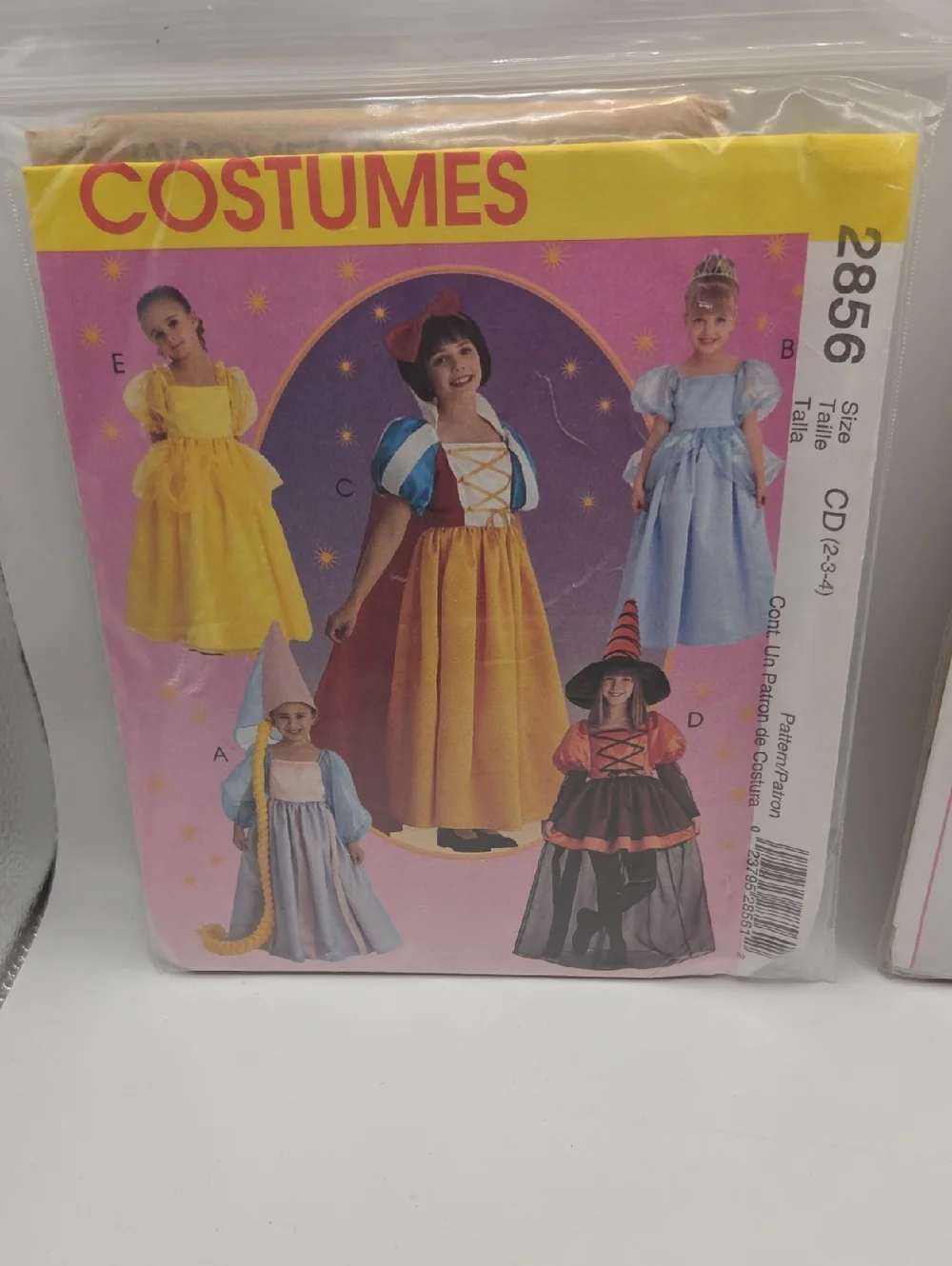 McCalls Kids Princess & Fairy Costume Patterns - Yellow, Green, Blue Options